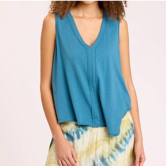 XCVI Wearables Lazzaro Tank Top Womens Size M Yellow Green Asymmetric Hem NWT - Picture 2 of 10